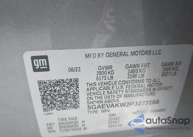 5GAEVAKW2PJ273168: 44558931