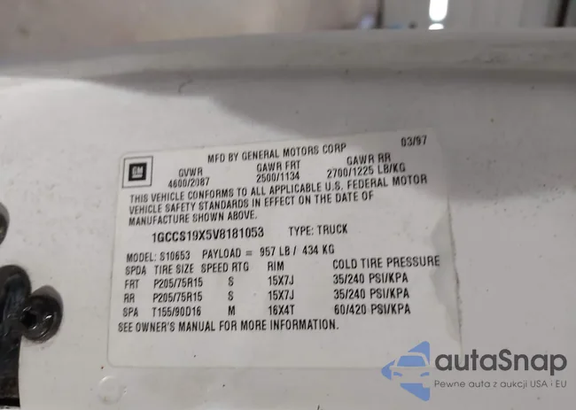 1GCCS19X5V8181053: 44558435