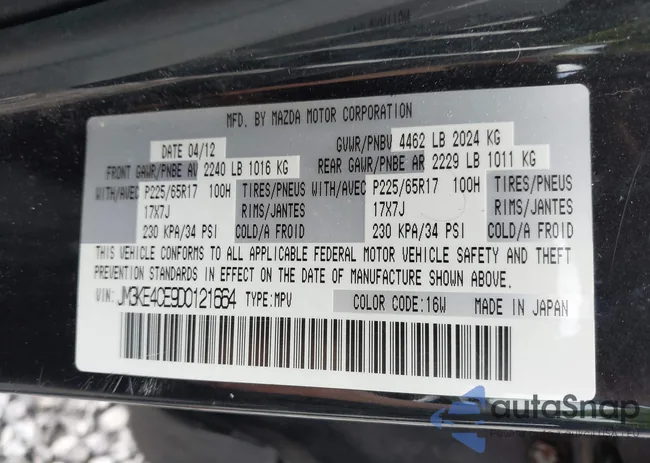 JM3KE4CE9D0121664: 44559555