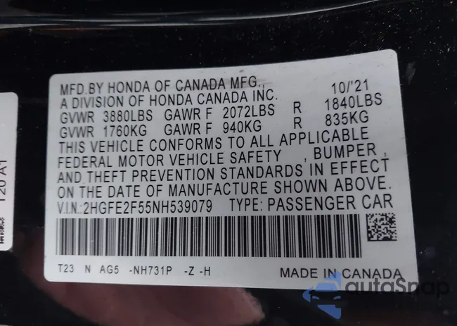 2HGFE2F55NH539079: 44559833