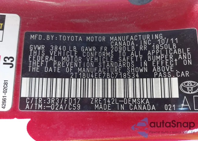 2T1BU4EE7BC718534: 44559847