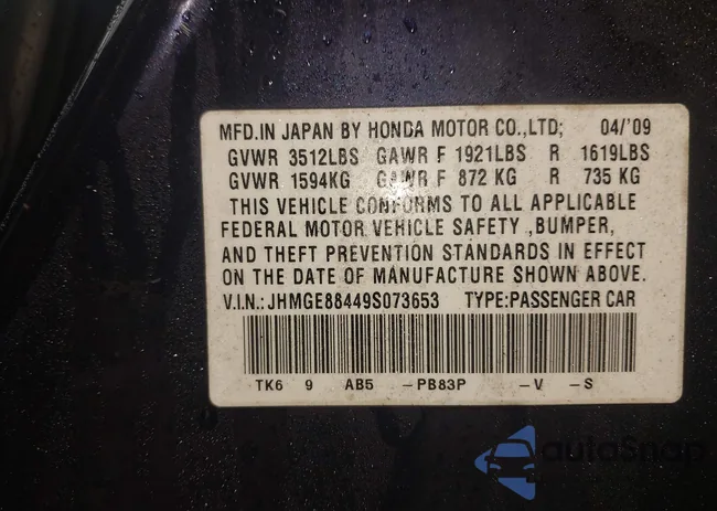 JHMGE88449S073653: 44559905