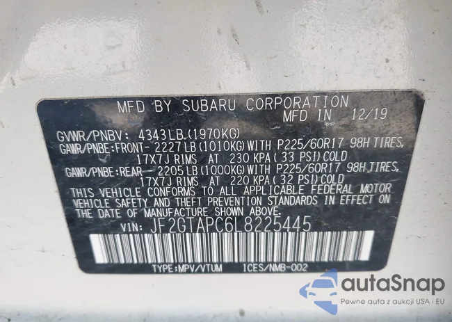 JF2GTAPC6L8225445: 44560014