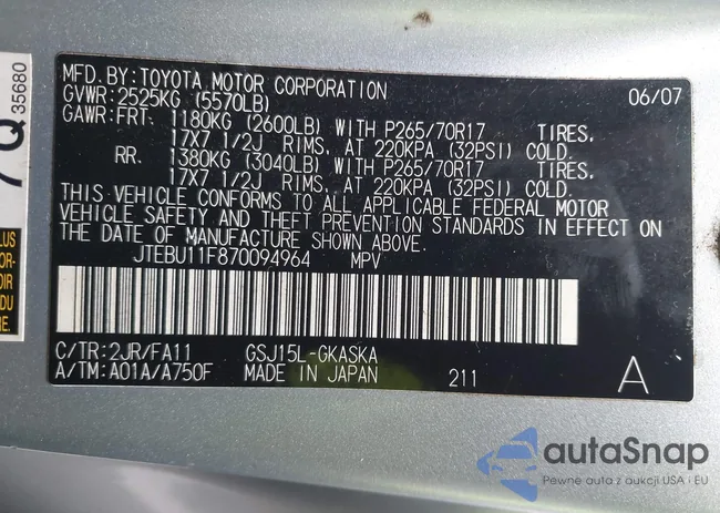 JTEBU11F870094964: 44559235