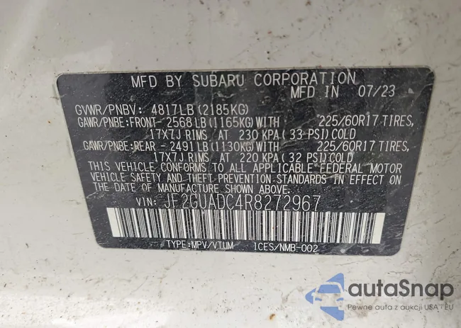 JF2GUADC4R8272967: 44560636