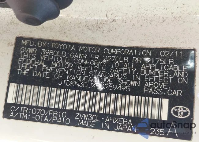 JTDKN3DUXB0289495: 44560863