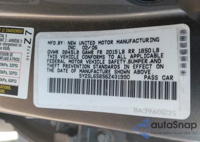 5Y2SL65856Z431990: 44560931