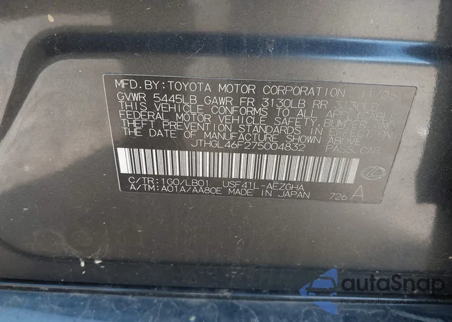 JTHGL46F275004832: 44561119