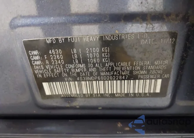 4S3BMDP60D2022847: 44560325