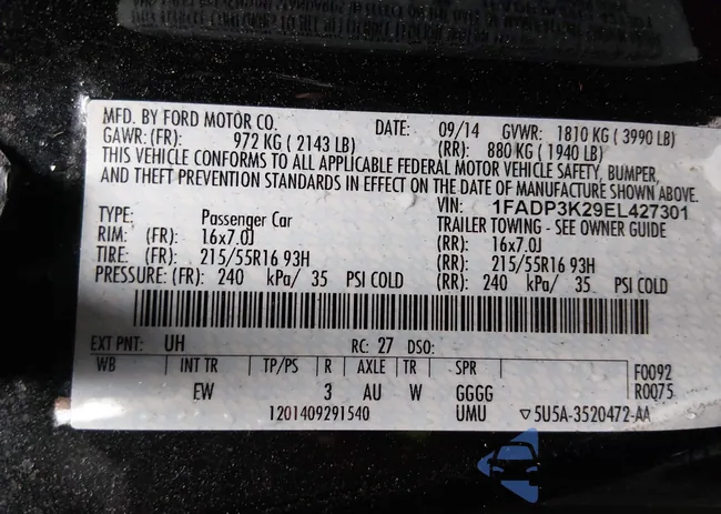 1FADP3K29EL427301: 44560348