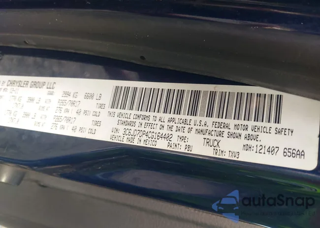 3C6JD7DP4CG164402: 44560389