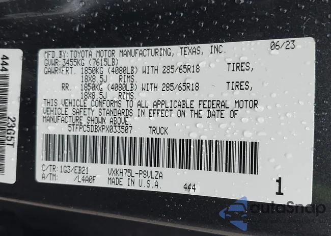 5TFPC5DBXPX033507: 44560421