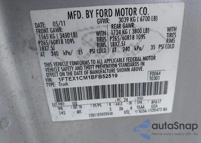 1FTEX1CM1BFB52519: 44560451