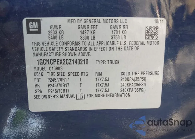 1GCNCPEX2CZ140210: 44560476