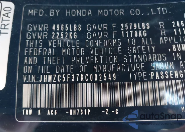 JHMZC5F37KC002549: 44561649