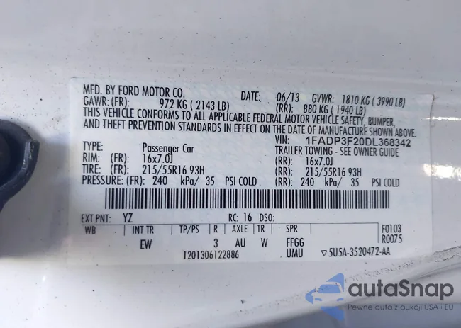 1FADP3F20DL368342: 44561729