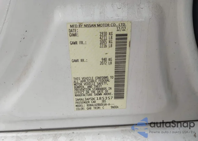 1N4AL3AP5DC185357: 44561752