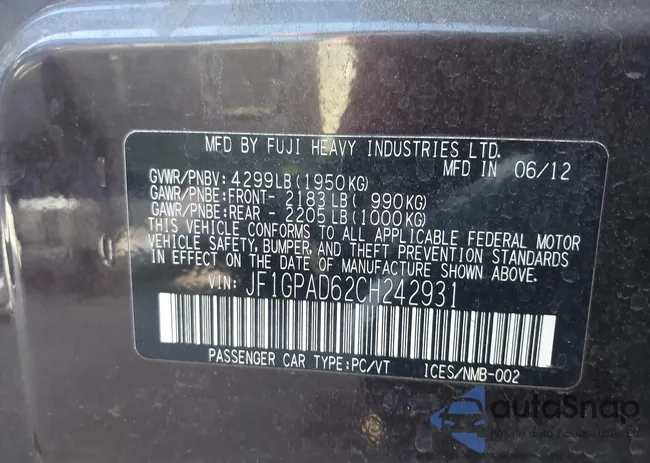 JF1GPAD62CH242931: 44561833