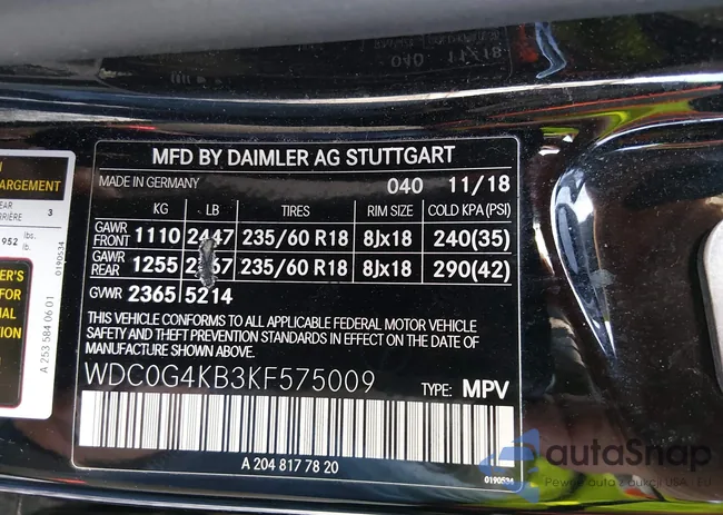 WDC0G4KB3KF575009: 44561503