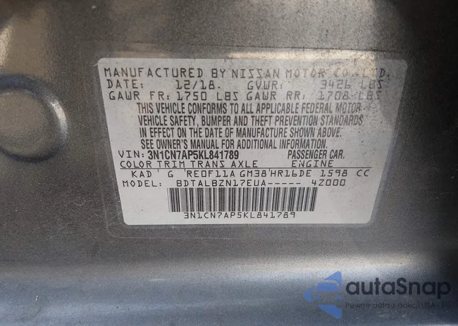 3N1CN7AP5KL841789: 44562549