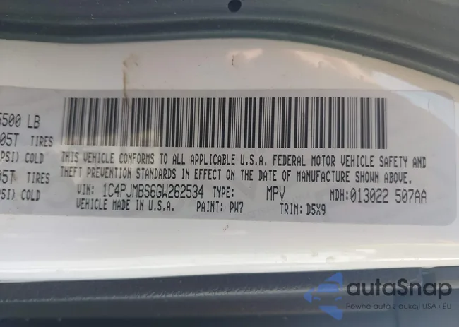 1C4PJMBS6GW262534: 44562605