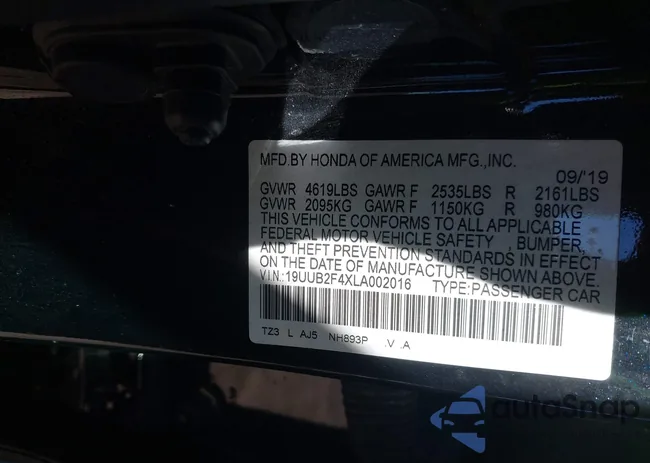 19UUB2F4XLA002016: 44562651