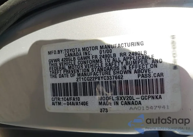 2T1CG22P8YC337662: 44562689