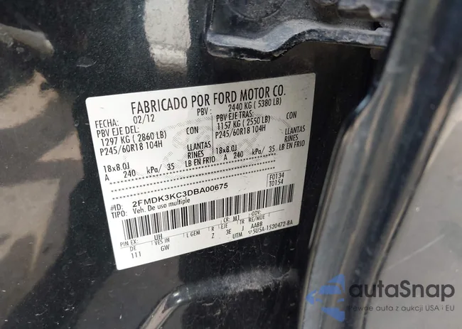 2FMDK3KC3DBA00675: 44562775