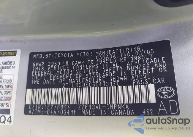 2T1LR30E05C433170: 44562972