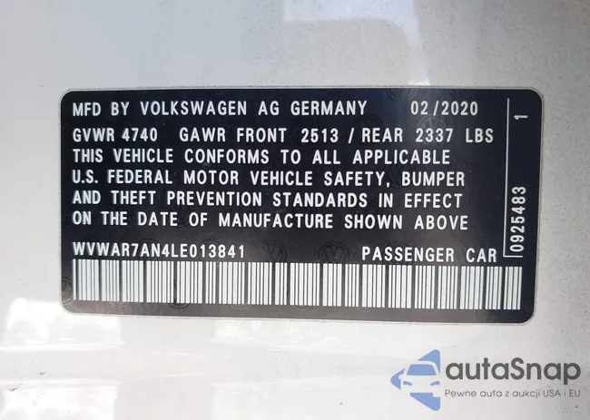 WVWAR7AN4LE013841: 44563057