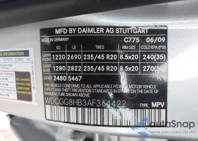 WDCGG8HB3AF364422: 44562122