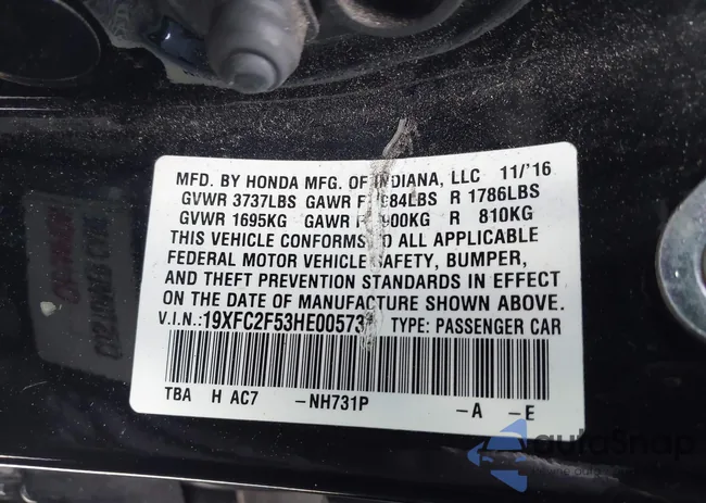 19XFC2F53HE005731: 44562147