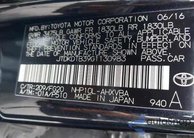 JTDKDTB39G1130983: 44562476