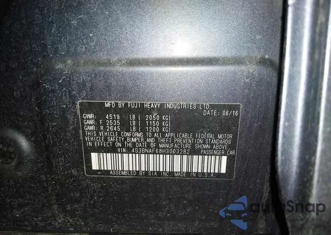 4S3BNAF68H3003282: 44562501