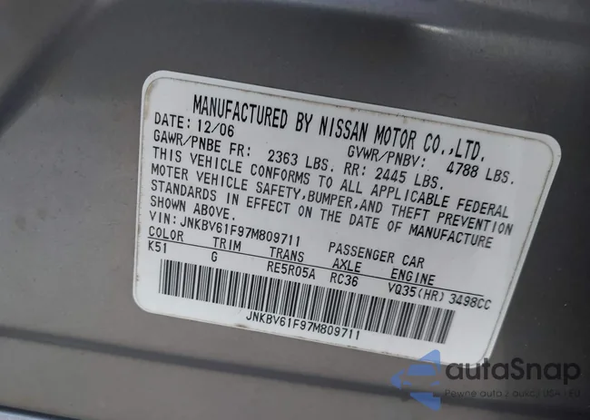 JNKBV61F97M809711: 44563634