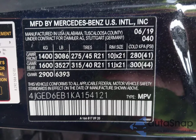 4JGED6EB1KA154121: 44563643