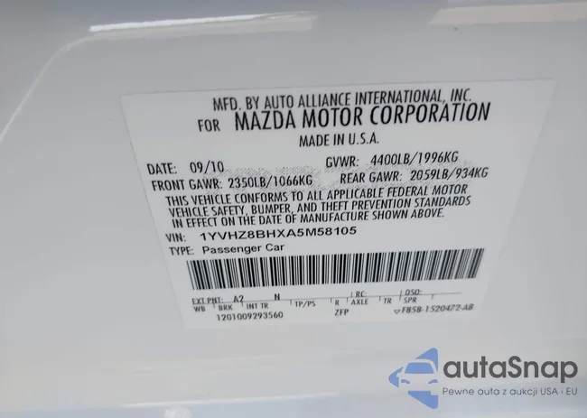 1YVHZ8BHXA5M58105: 44563688