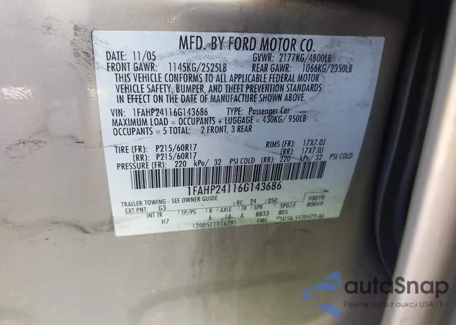 1FAHP24116G143686: 44563733