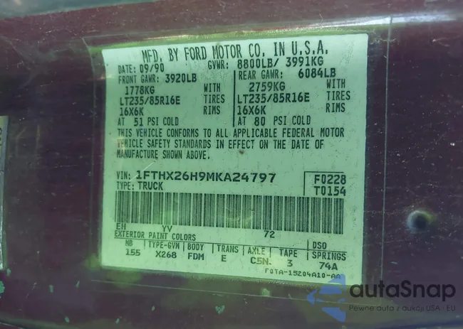 1FTHX26H9MKA24797: 44563749