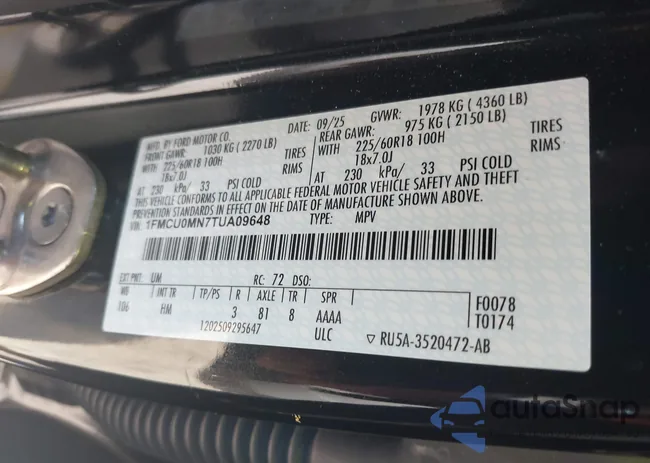 1FMCU0MN7TUA09648: 44563797