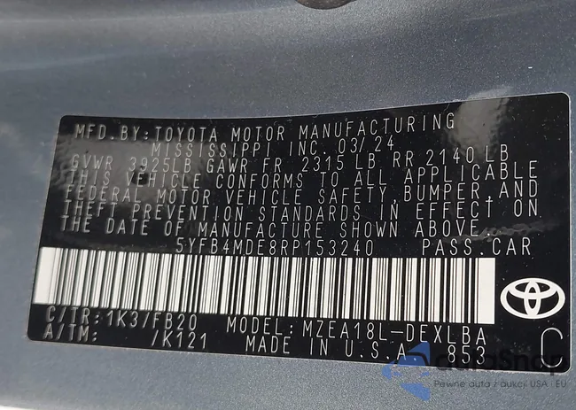 5YFB4MDE8RP153240: 44563833