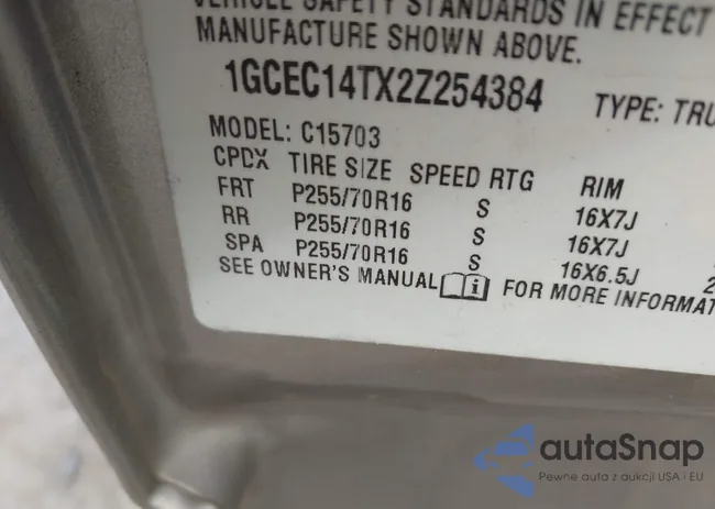 1GCEC14TX2Z254384: 44563123