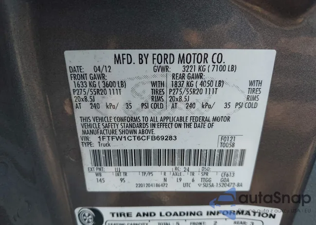 1FTFW1CT6CFB69283: 44563260