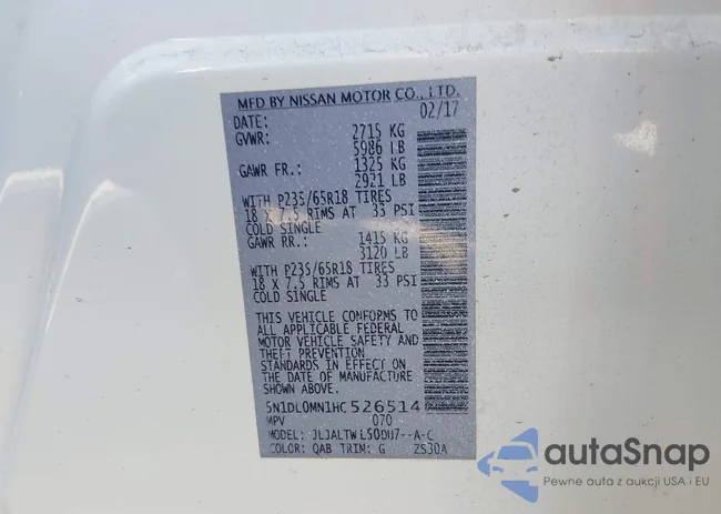 5N1DL0MN1HC526514: 44563447