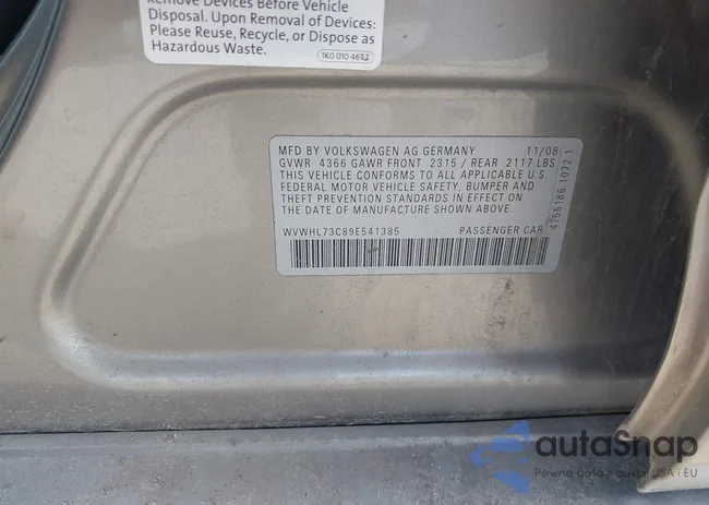 WVWHL73C89E541385: 44563469