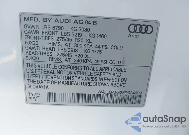 WA1LGAFE2FD024099: 44563478