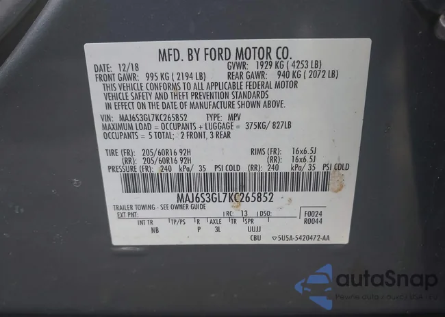 MAJ6S3GL7KC265852: 44564961