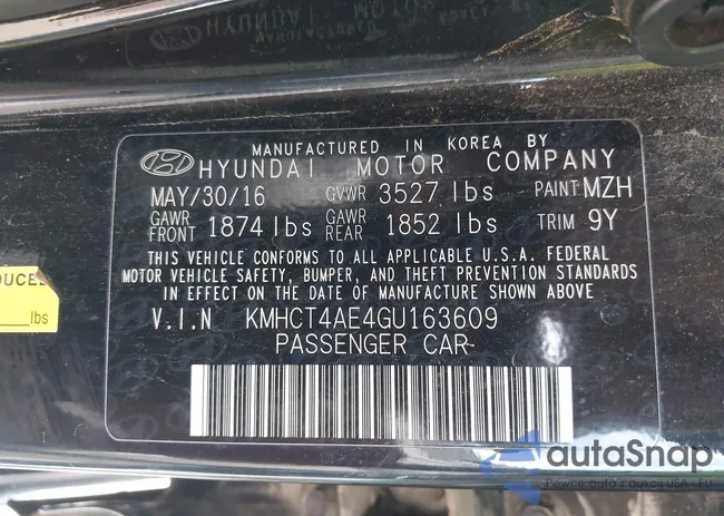 KMHCT4AE4GU163609: 44564989