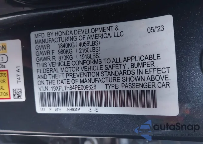 19XFL1H84PE009626: 44565053