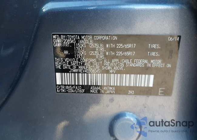 JTMRFREV4ED080451: 44564123